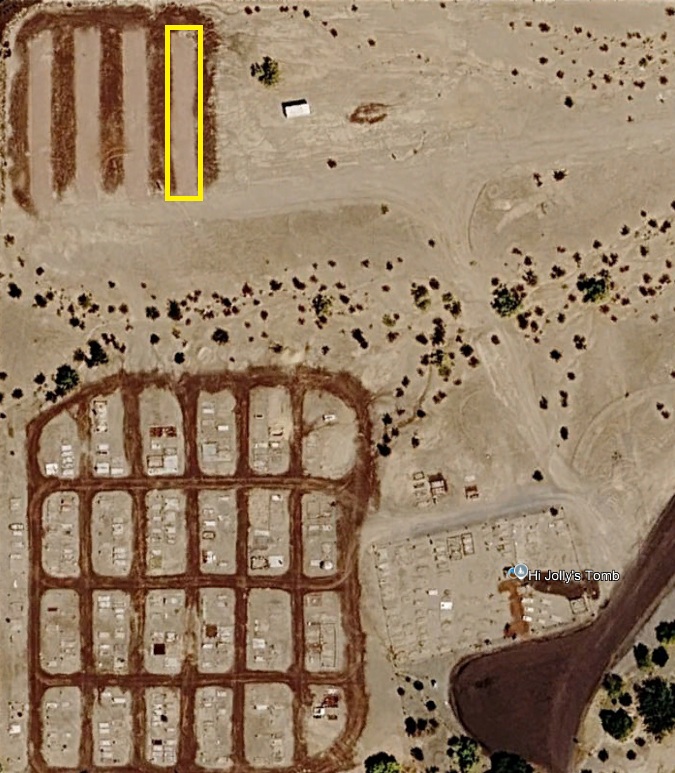 Map of Hi Jolly Cemetery showing the proposed Jewish section highlighted in yellow